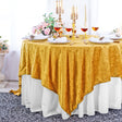 Square Crushed Velvet Table Overlay 85x85 Gold