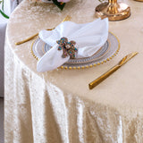 Square Crushed Velvet Table Overlay 85x85 Champagne