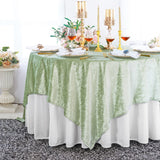 Square Crushed Velvet Table Overlay 85x85 Sage Green