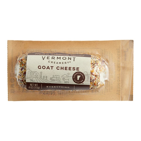 Vermont Creamery Everything Seasoned Goat Cheese 4 oz. - 12/Case