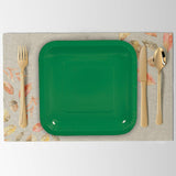 24 Count Green Square Paper Dessert Plates for Birthday Wedding Baby Shower Party Use 7"