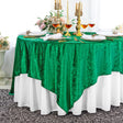 Square Crushed Velvet Table Overlay 85x85 Emerald Green