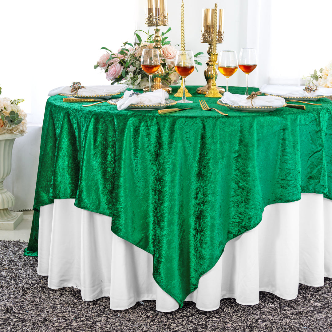 Seamless Square Ice Crushed Velvet Tablecloth Overlay
