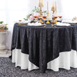 Square Crushed Velvet Table Overlay 85x85 Black