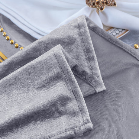 Velvet Cloth Dinner Napkins 20x20 Silver