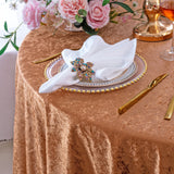 Round Crushed Velvet Tablecloth 120 Copper