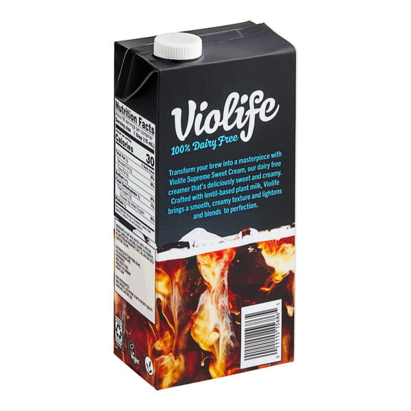 Violife Supreme Plant-Based Vegan Sweet Cream Boldly Original Coffee Creamer 33.8 fl. oz. - 8/Case