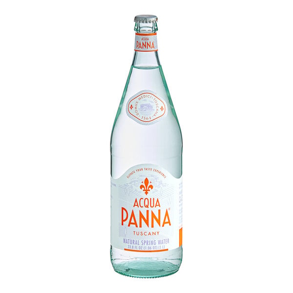 Acqua Panna Natural Spring Water 1 Liter Glass Bottle - 12/Case