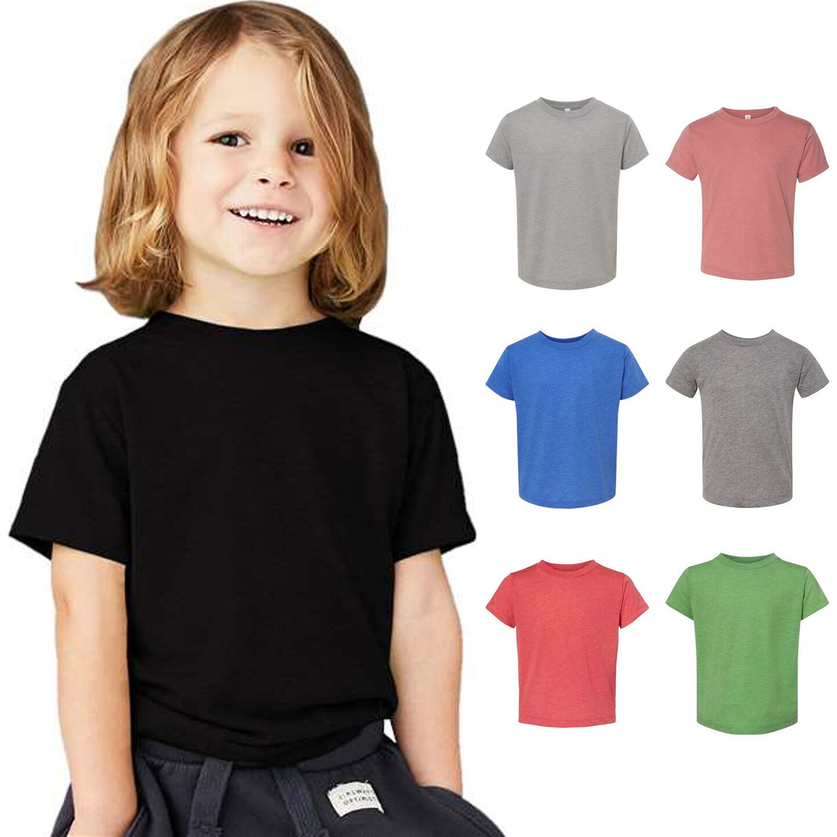 BELLA + CANVAS® Crewneck Short Sleeve Toddler Triblend Tee Shirt For Youth