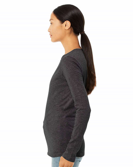 BELLA + CANVAS Women’s Jersey Crewneck Long Sleeve Tee in Heather Deep Teal