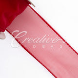 1 1/2" Wired Organza Ribbon - 10 Yards (Red)