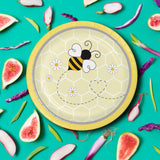 8 Ct Bumblebee Party Round Paper Dessert Plates 7" Disposable Plates