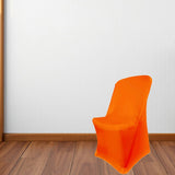1 Piece Orange Spandex Chair Cover Lifetime Folding Chair Fit, Stretch & Washable
