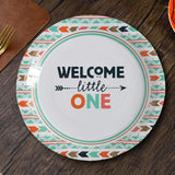 8 Count Welcome Little One Tribal Baby Shower Paper Dinner Plates 9" Baby Shower Disposable Plates