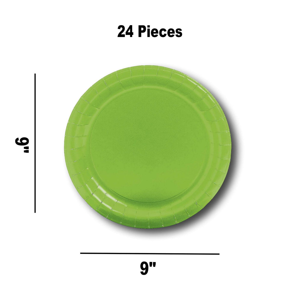 24 Ct. Lime Disposable 9-Inch Paper Dinner Plates