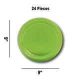 24 Ct. Lime Disposable 9-Inch Paper Dinner Plates