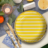 8 Ct.Elegant Gold Rim Pastel Paper Dessert Plates Spring & Easter Party Supplies 7"