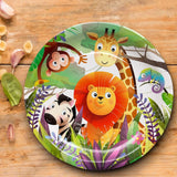 8 Count Zoo Animals Party Disposable Round Paper Dinner Plates 9" Fun Themed Party Plates