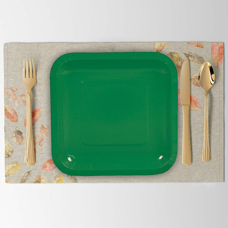 24 Count Green Square Paper Dessert Plates for Wedding Baby Shower Party Events 7 Inch