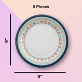 8 Ct. Tribal Boho Party Dinner Paper Plates 9"