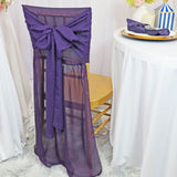 1 Piece Eggplant Sheer Chiffon Chair Back Scarf for Chiavari Flowy Elegance with Sash