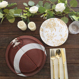 8 Count Football Round Paper Dessert Plates 7" Game Day Party Supplies