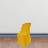 1 Piece Gold Stretch Chair Cover Premium Spandex Fit for Lifetime Folding Chair