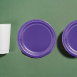 24 Count Purple Color Round Paper Plates 7 Inch Princess and Birthday Themes