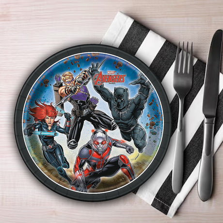 8 Ct. Marvel Avengers Paper Dessert Plates 7" Party Plates for Superhero-Themed Events