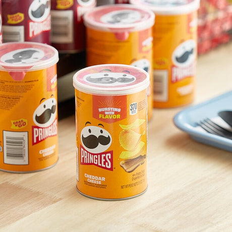 Pringles Cheddar Cheese Potato Crisps Grab-and-Go Can 2.5 oz. - 12/Case