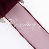 1 1/2" Wired Organza Ribbon - 10 Yards (Wine)