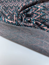 Polyester Elastane Knit Geometric Blue-Pink