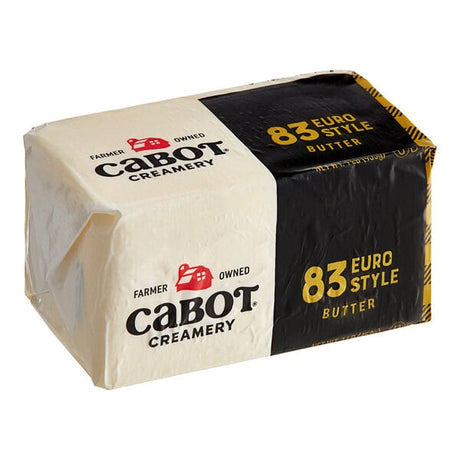 Cabot Grade AA 83% Unsalted European Butter Solid 1 lb. - 36/Case
