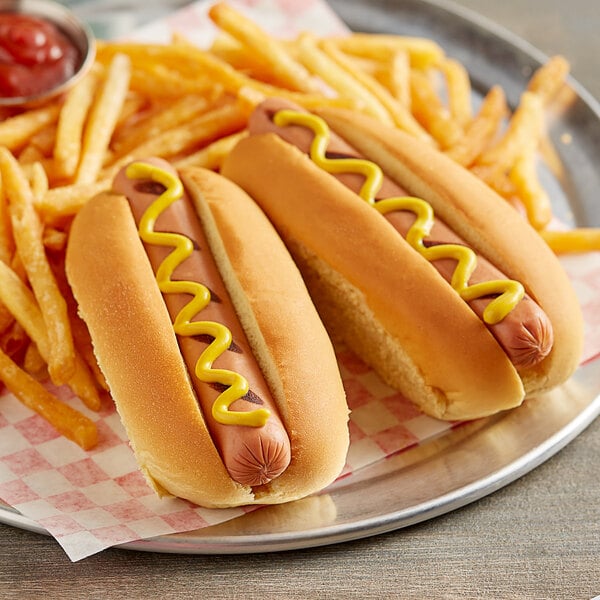 Martin's Famous Top-Sliced Long Hot Dog Potato Rolls 1.9 oz. - 64/Case