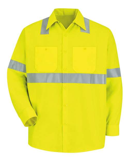 Red Kap Men's High Visibility Safety Long Sleeve Work Shirt