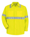 Red Kap Men's High Visibility Safety Long Sleeve Work Shirt