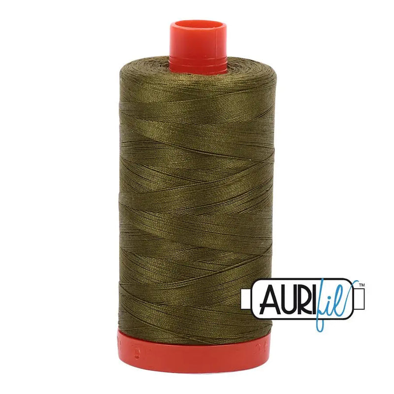 Cotton Thread 50wt Very Dark Olive Aurifil Large Spool
