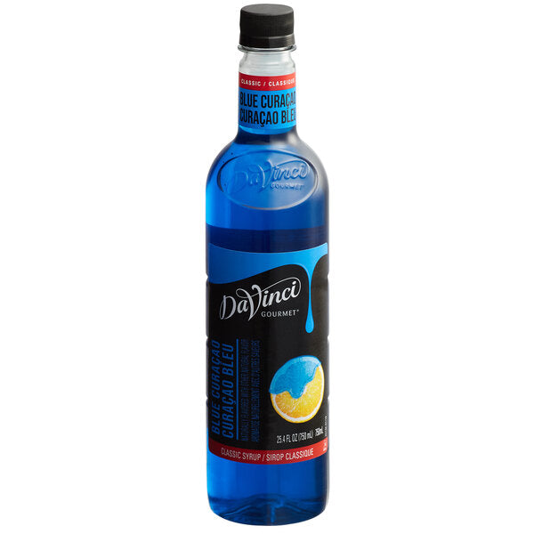 DaVinci Gourmet Classic Blue Curacao Flavoring Syrup 750 mL - 4/Case