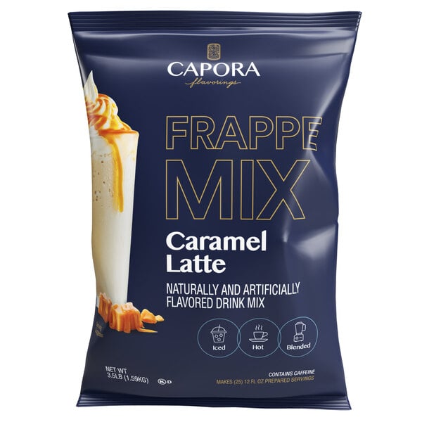 Capora 3.5 lb. Caramel Latte / Frappe Mix - 5/Case