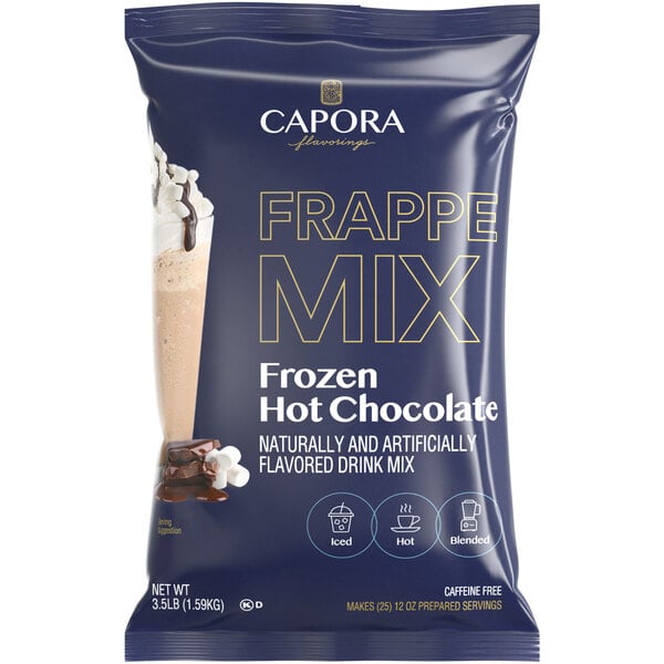 Capora Frozen Hot Chocolate / Frappe Mix 3.5 lb. - 5/Case