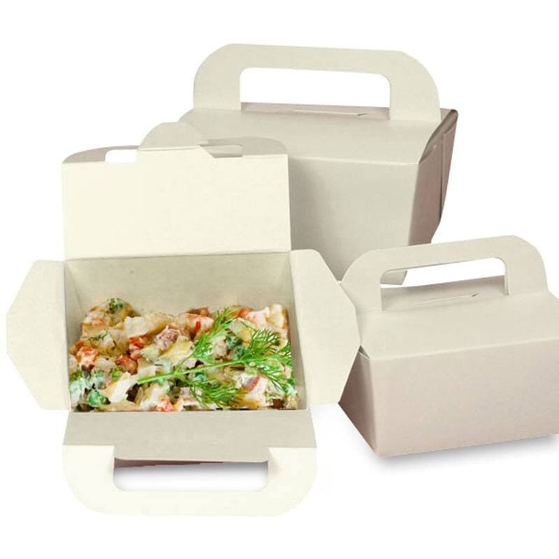 Sustainable Take Out Box with Handles 6" x 4.25" x 2.5"