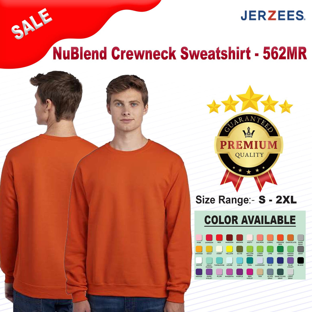 JERZEES® NuBlend Crewneck Long Sleeve Sweatshirt