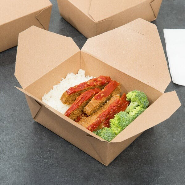Earth Kraft Take-Out Boxes 6 1/4" x 8 1/2" x 1 7/8" Sustainable Packaging