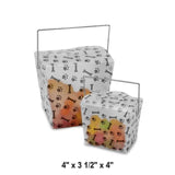 Paw Print Pattern Wire Handle Boxes 4" x 3.5" x 6"