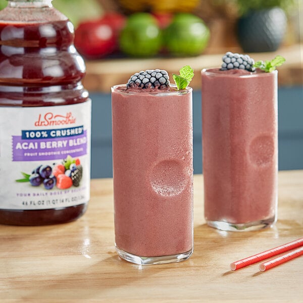 Dr. Smoothie 100% Crushed Acai Berry Fruit Smoothie Mix 46 fl. oz. - 6/Case