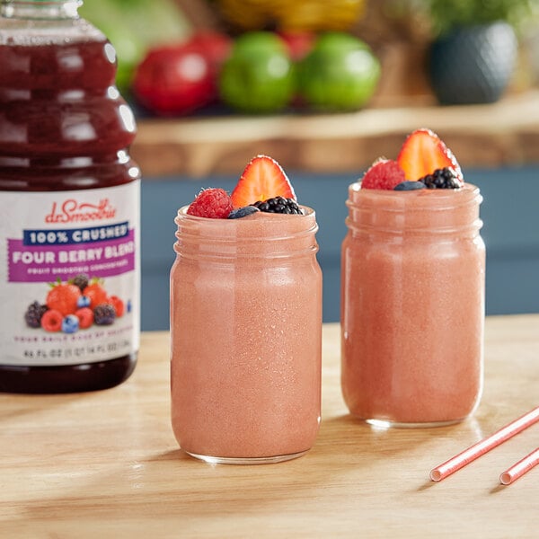 Dr. Smoothie 100% Crushed Four Berry Fruit Smoothie Mix 46 fl. oz. - 6/Case