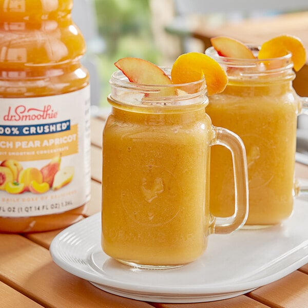 Dr. Smoothie 100% Crushed Peach Pear Apricot Fruit Smoothie Mix 46 fl. oz. - 6/Case