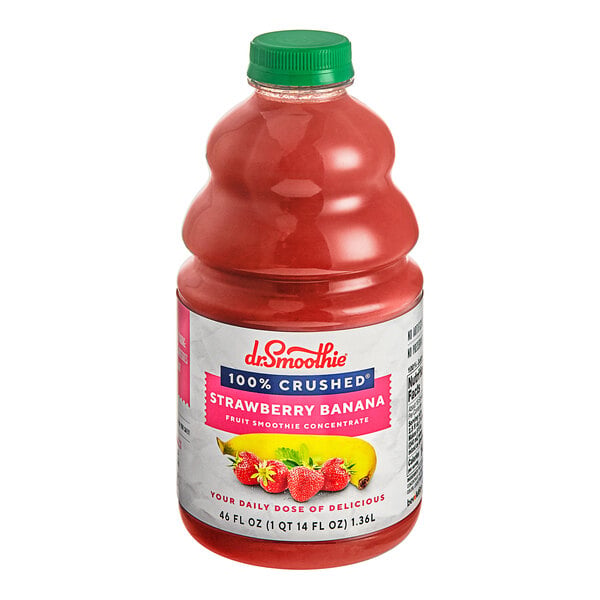 Dr. Smoothie 100% Crushed Strawberry Banana Fruit Smoothie Mix 46 fl. oz. - 6/Case
