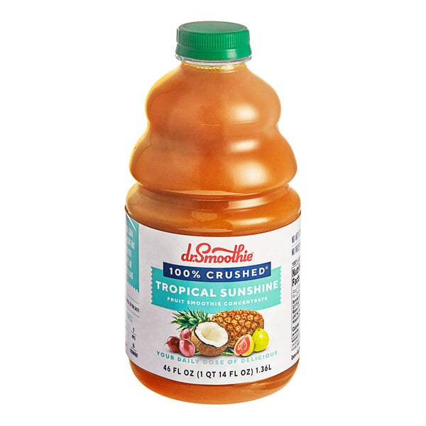 Dr. Smoothie 100% Crushed Tropical Sunshine Fruit Smoothie Mix 46 fl. oz. - 6/Case