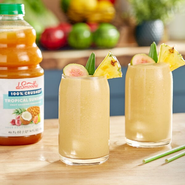 Dr. Smoothie 100% Crushed Tropical Sunshine Fruit Smoothie Mix 46 fl. oz. - 6/Case